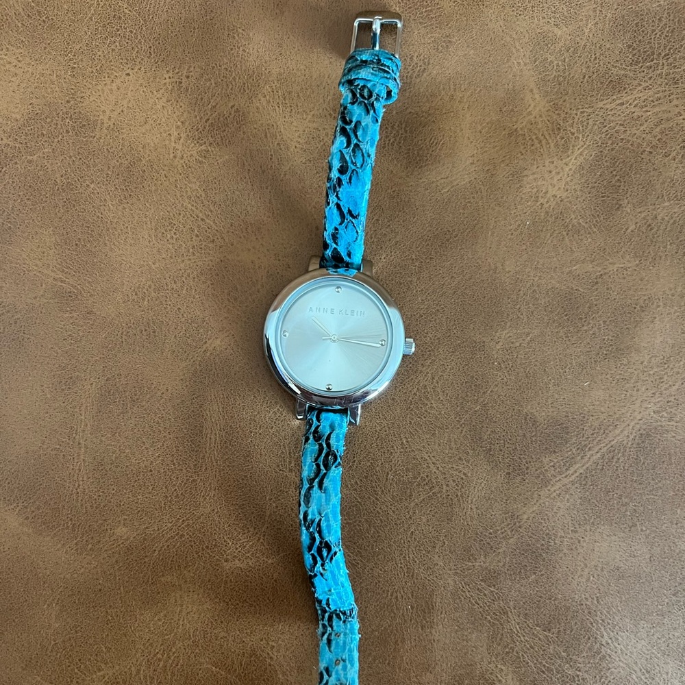 Anne Klein Snake Print Band Watch